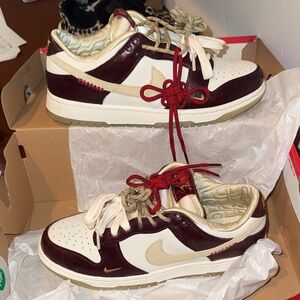 Nike Sneakers with Red and Cream Accents